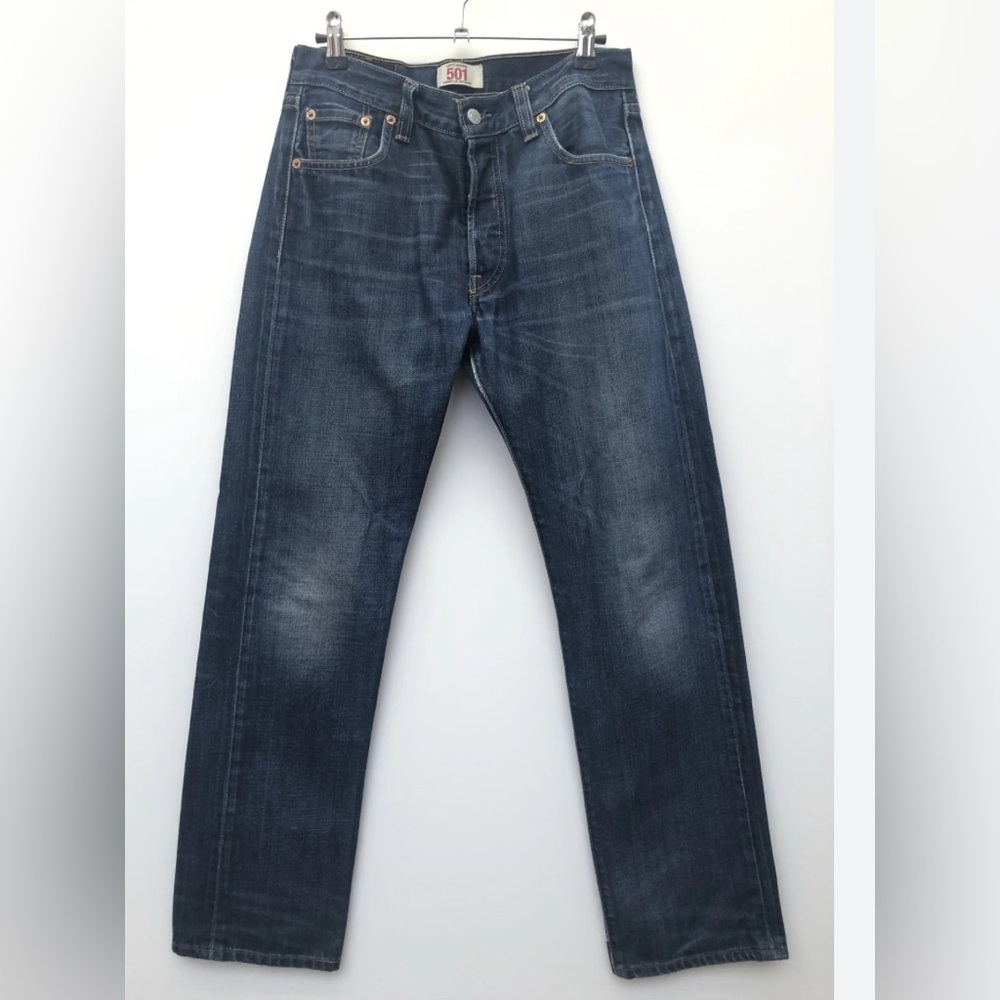 LEVI 501 SELVIDGE WHITE OAK REDLINE DENIM JEANS 24x32 - Picture 6 of 12